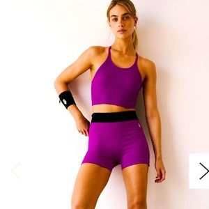 Free People movement Prajna  Happiness Runs line seamless ribbed short XS/S NWOT